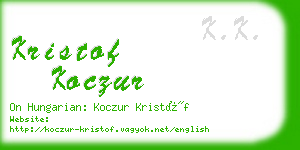 kristof koczur business card